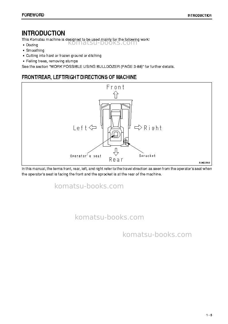 Komatsu d65e-12jpn Operation manual cover Page 6 Komatsu d65e-12jpn Operation manual cover Page 6