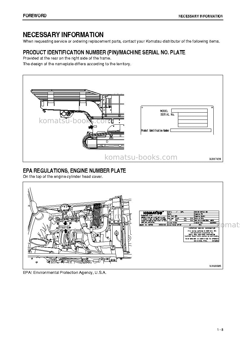 Komatsu br380jg-1jpn-tier3 Operation manual cover Page 6 Komatsu br380jg-1jpn-tier3 Operation manual cover Page 6