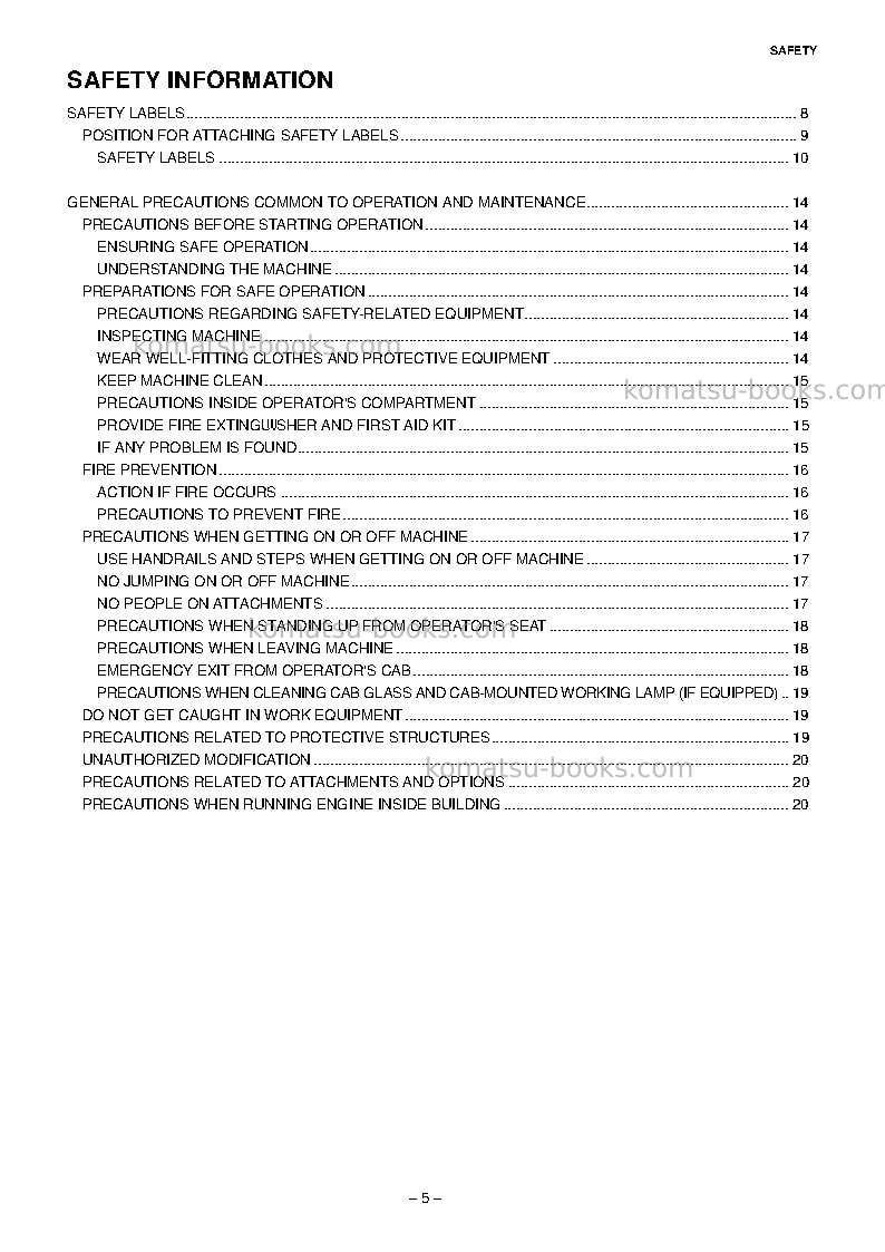 Komatsu gd663a-2jpn Operation manual cover Page 6 Komatsu gd663a-2jpn Operation manual cover Page 6