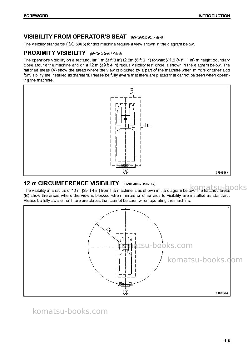 Komatsu hm400-3jpn-r Operation manual cover Page 6 Komatsu hm400-3jpn-r Operation manual cover Page 6