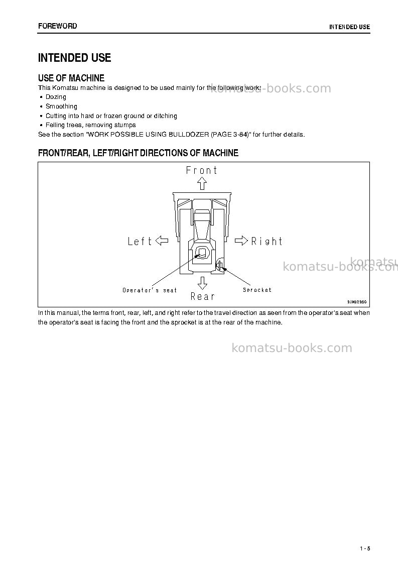 Komatsu d85ess-3jpn Operation manual cover Page 6 Komatsu d85ess-3jpn Operation manual cover Page 6