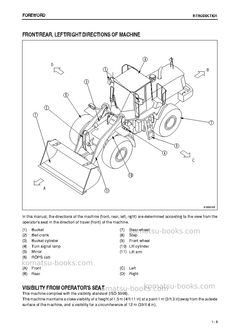 Komatsu wa430-6jpn-all safety labels are pictorial Operation manual cover Page 6