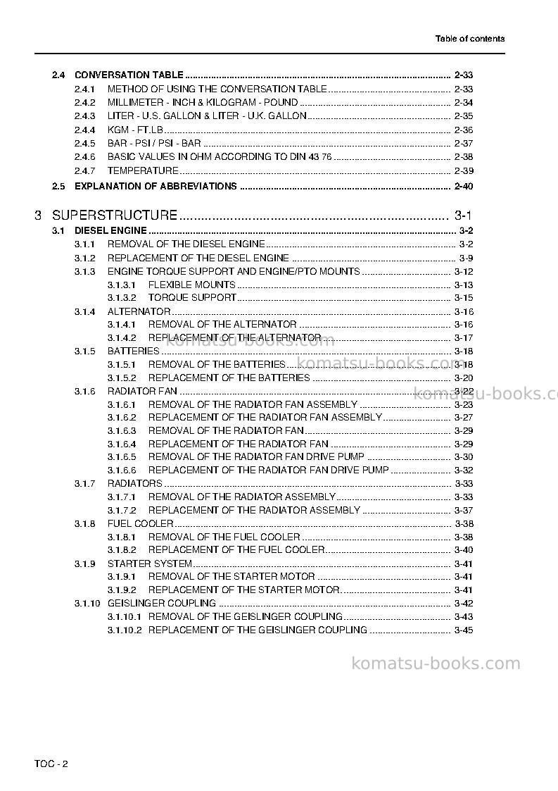 Komatsu pc4000-6deu Repair & maintenance cover Page 6