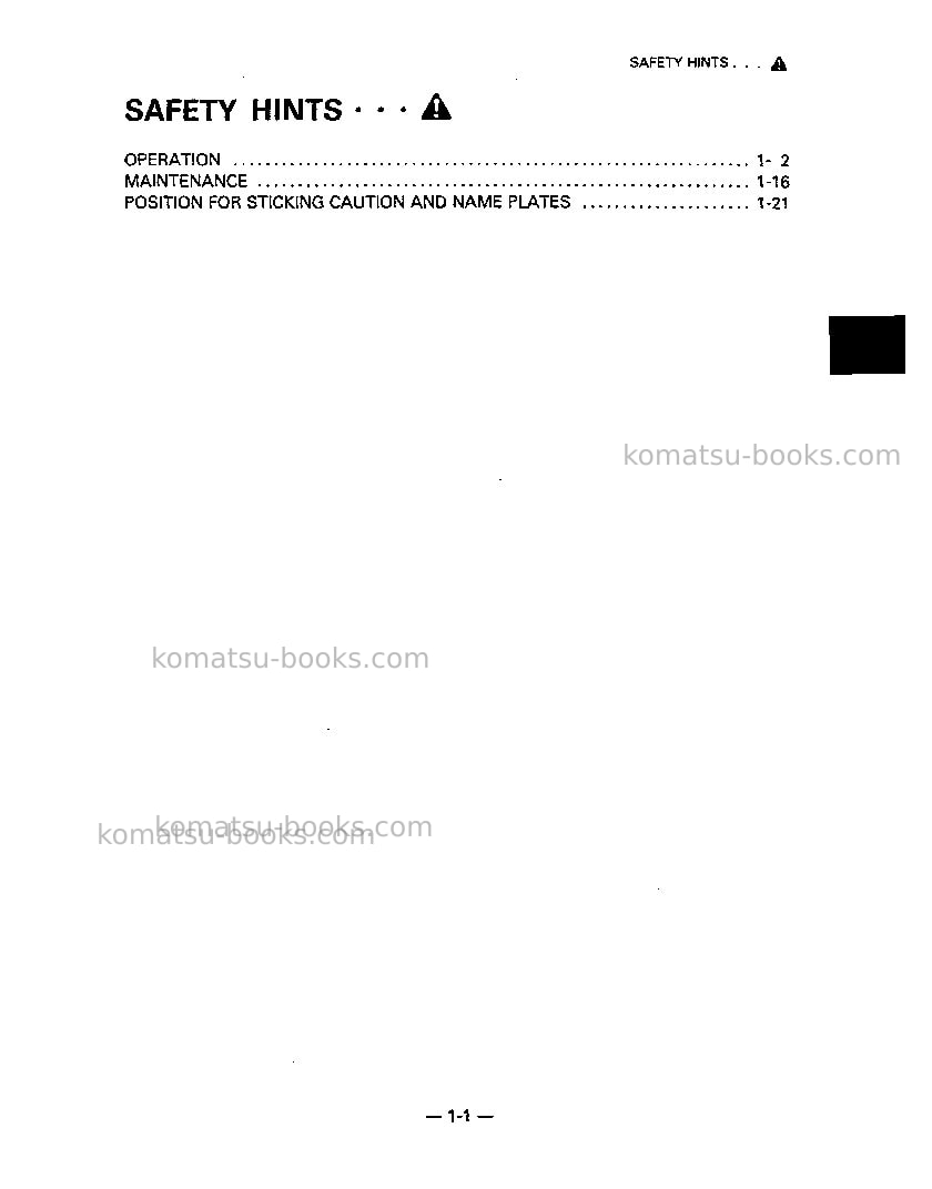 Komatsu d275a-2jpn Operation manual cover Page 6 Komatsu d275a-2jpn Operation manual cover Page 6