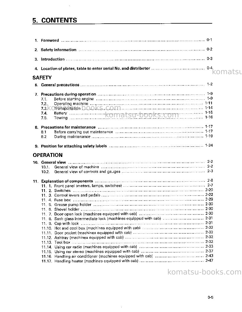 Komatsu d65e-12jpn Operation manual cover Page 6 Komatsu d65e-12jpn Operation manual cover Page 6