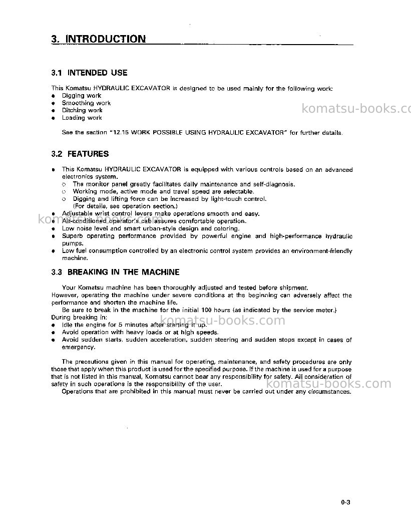 Komatsu pc100l-6jpn Operation manual cover Page 6 Komatsu pc100l-6jpn Operation manual cover Page 6