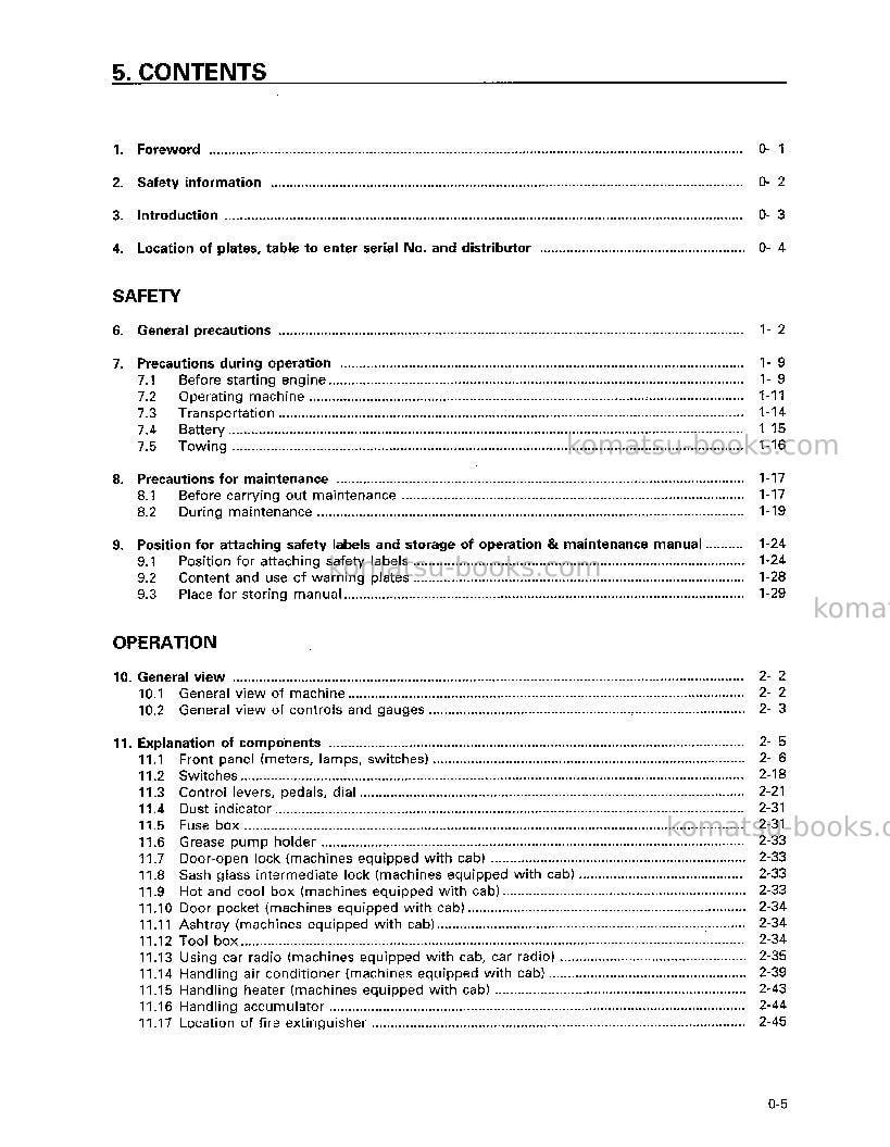 Komatsu d155ax-3jpn Operation manual cover Page 6 Komatsu d155ax-3jpn Operation manual cover Page 6