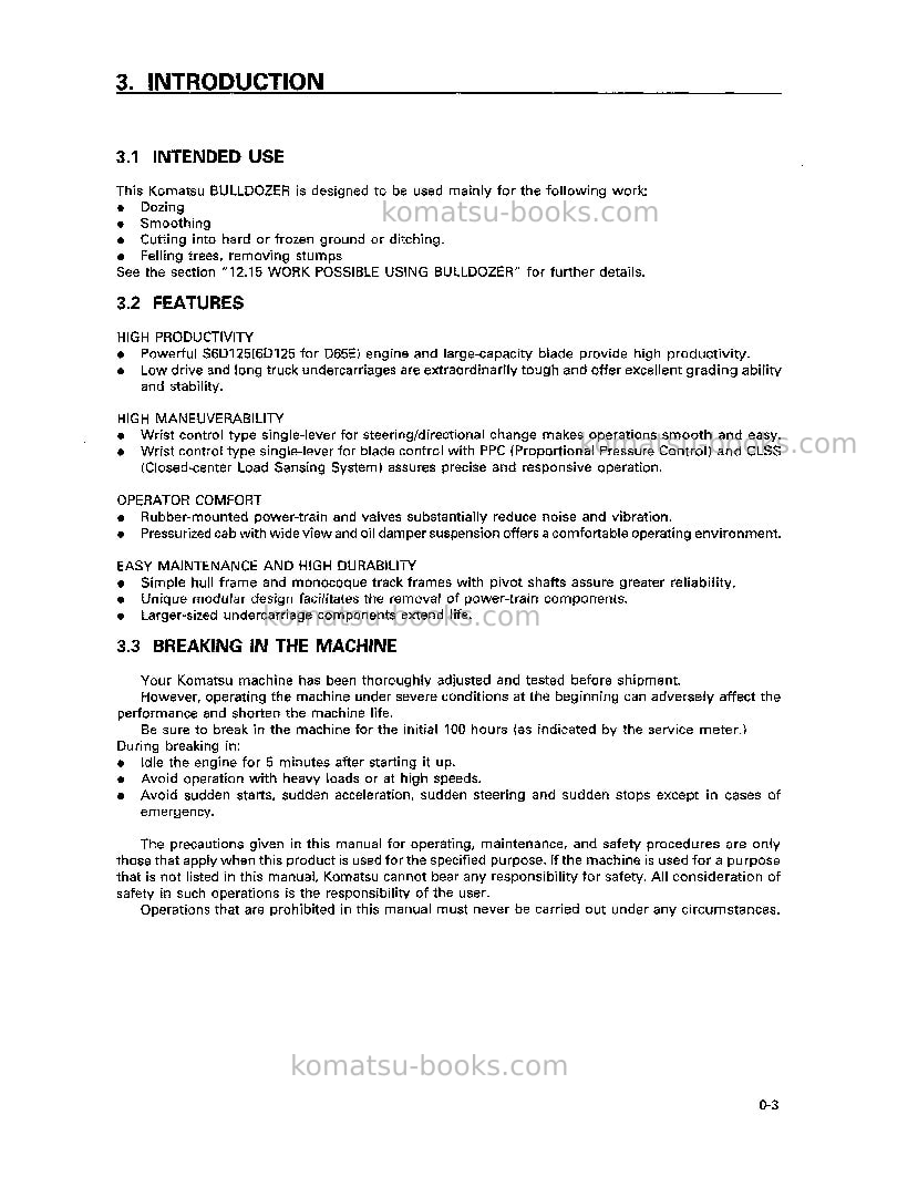 Komatsu d65e-12jpn Operation manual cover Page 6 Komatsu d65e-12jpn Operation manual cover Page 6