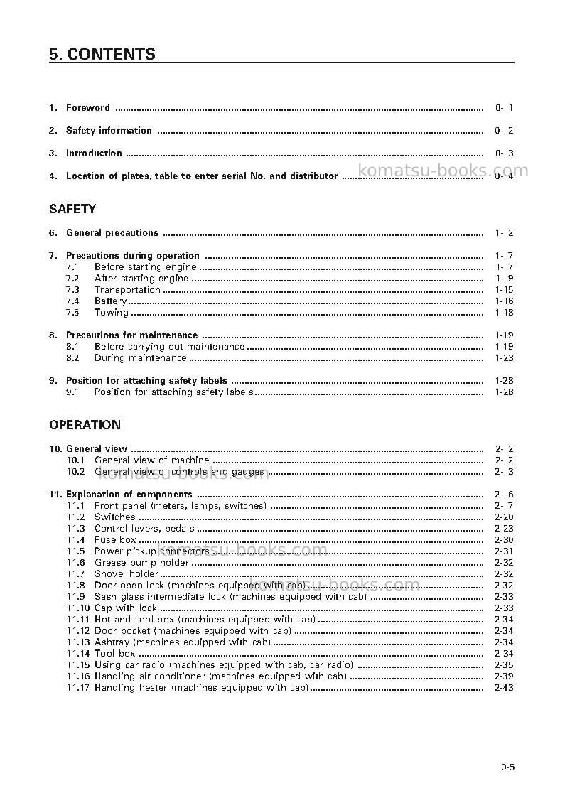 Komatsu d65ex-12jpn Operation manual cover Page 6 Komatsu d65ex-12jpn Operation manual cover Page 6