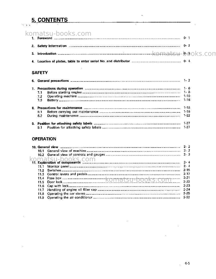 Komatsu d575a-2jpn-super dozer Operation manual cover Page 6 Komatsu d575a-2jpn-super dozer Operation manual cover Page 6