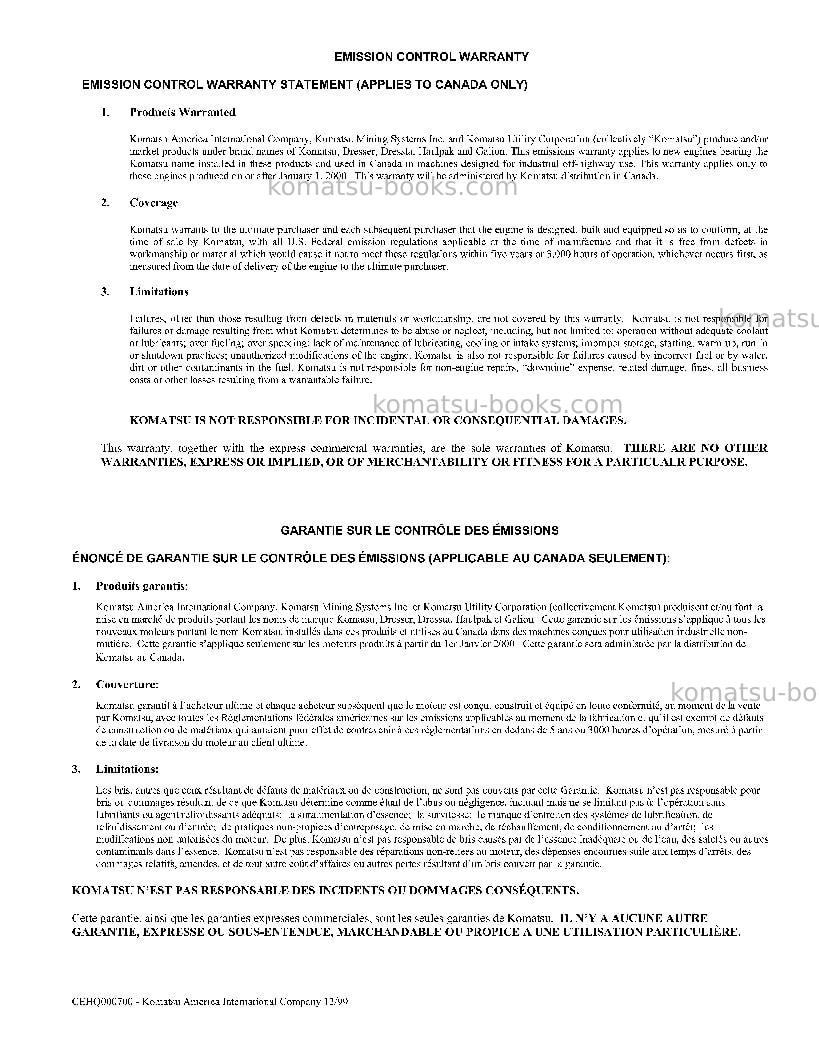 Komatsu br350jg-1jpn Operation manual cover Page 6 Komatsu br350jg-1jpn Operation manual cover Page 6