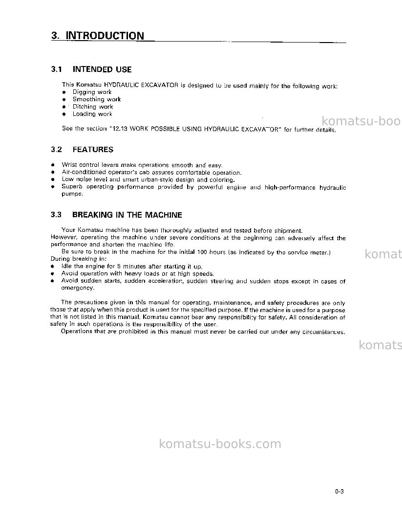 Komatsu pc200-6tha-b Operation manual cover Page 6 Komatsu pc200-6tha-b Operation manual cover Page 6