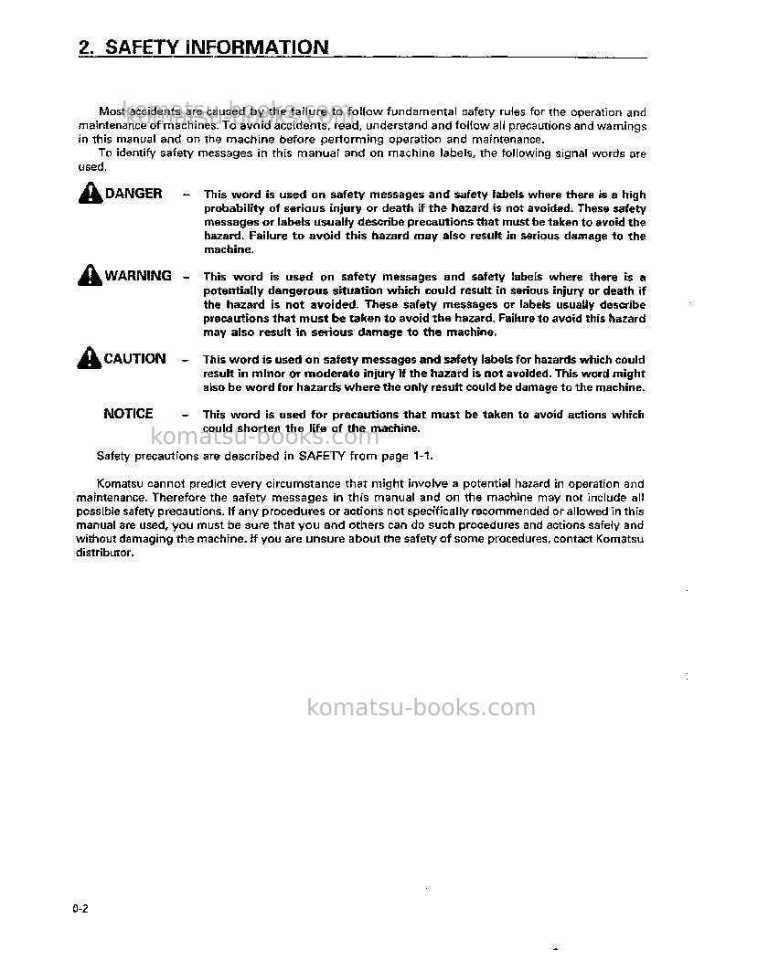 Komatsu pc200lc-6tha-a Operation manual cover Page 6