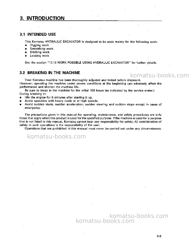 Komatsu pc128us-2jpn Operation manual cover Page 6 Komatsu pc128us-2jpn Operation manual cover Page 6