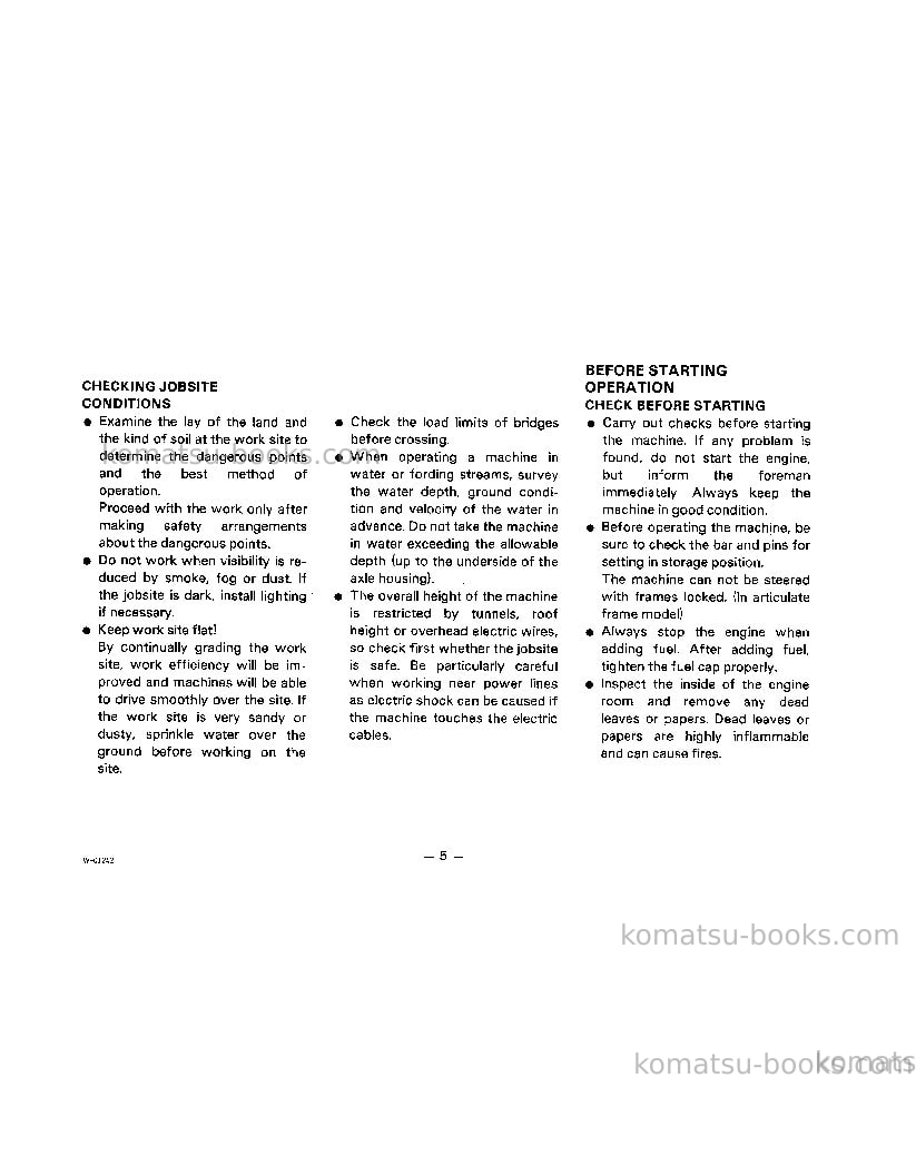 Komatsu wa400-1jpn Operation manual cover Page 6