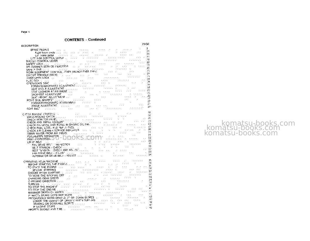 Komatsu wa450-2usa Operation manual cover Page 6 Komatsu wa450-2usa Operation manual cover Page 6