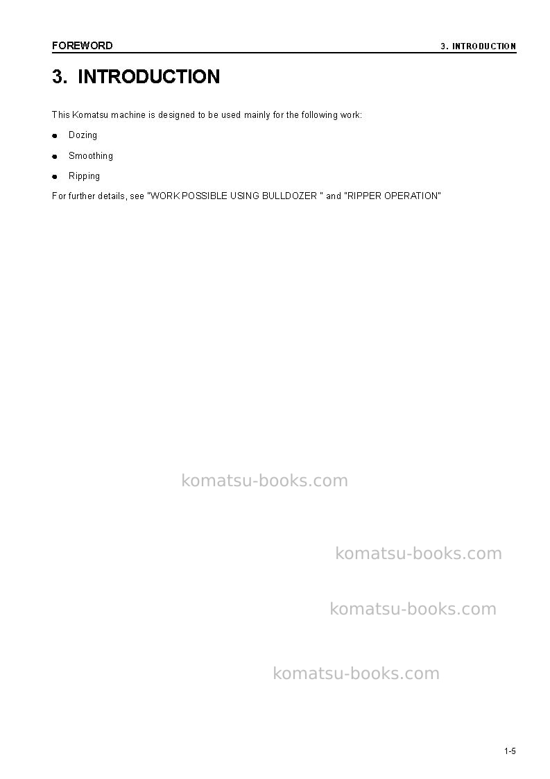 Komatsu d375a-5jpn-radio control Operation manual cover Page 6 Komatsu d375a-5jpn-radio control Operation manual cover Page 6