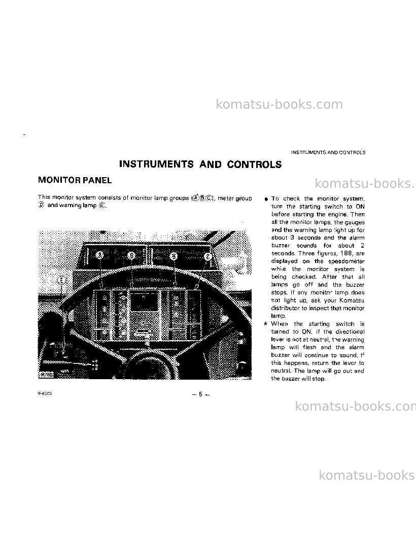 Komatsu wa500-1usa-l Operation manual cover Page 6 Komatsu wa500-1usa-l Operation manual cover Page 6