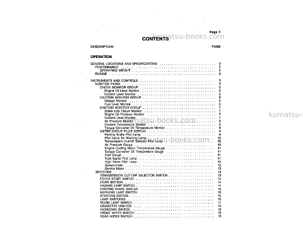 Komatsu wa380-1jpn-lc Operation manual cover Page 6 Komatsu wa380-1jpn-lc Operation manual cover Page 6