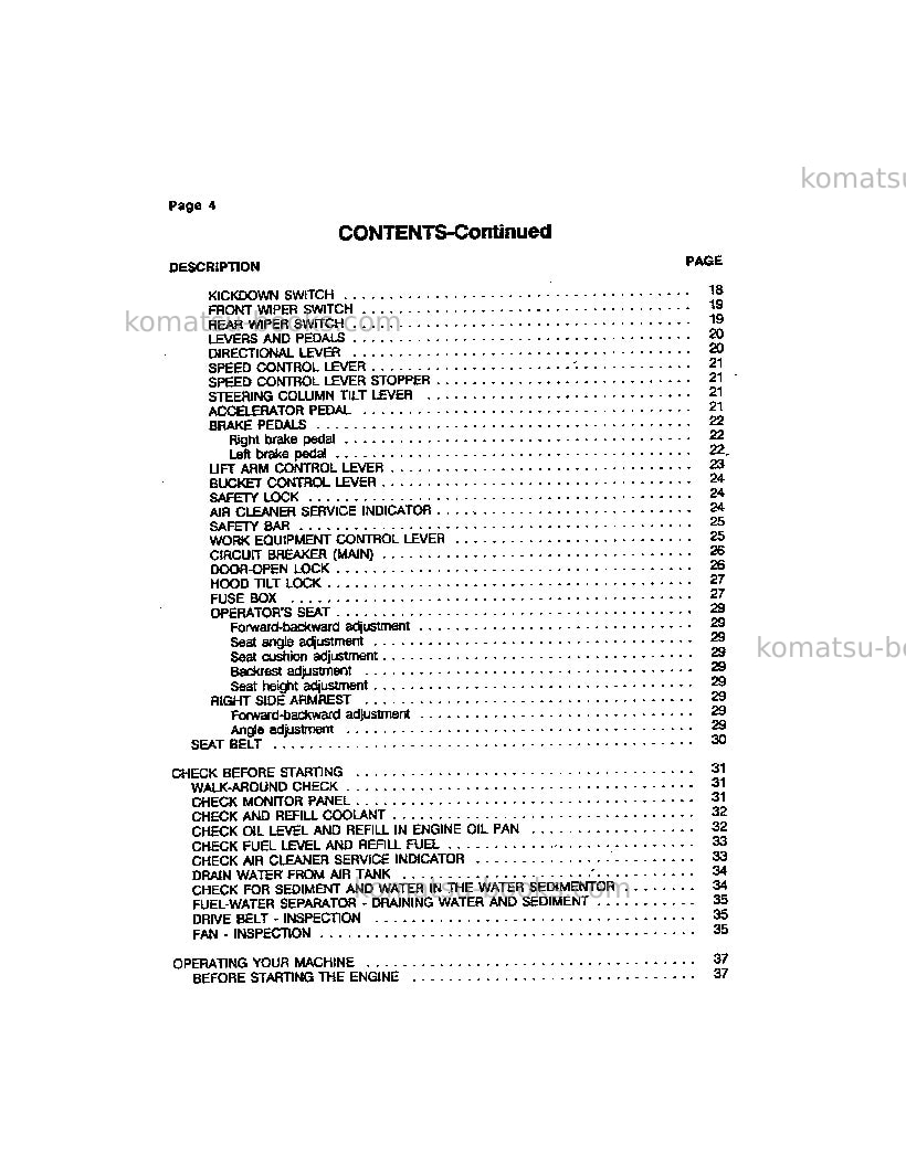 Komatsu wa420-1jpn-lc Operation manual cover Page 6