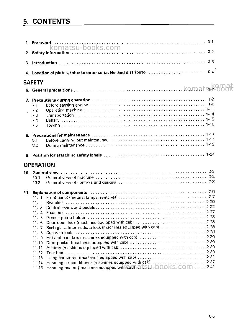 Komatsu d85ess-2jpn-a Operation manual cover Page 6
