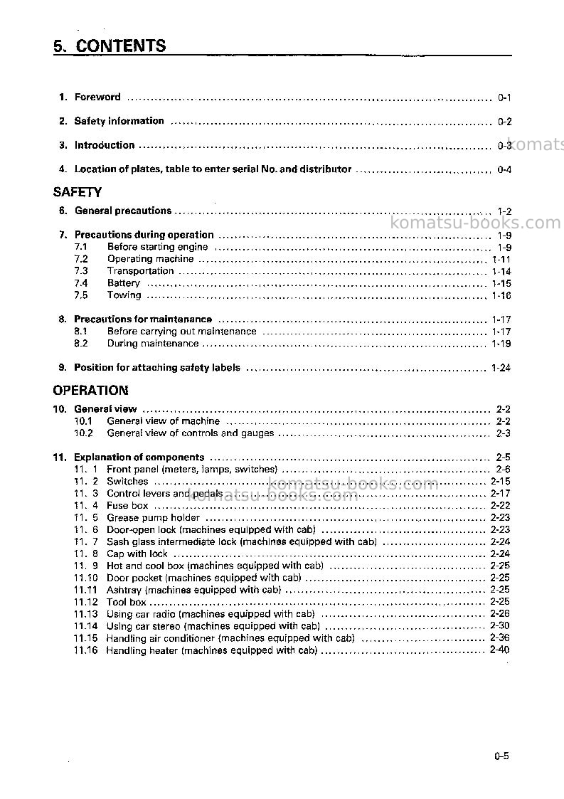 Komatsu d65ex-12jpn-trimming dozer for china Operation manual cover Page 6