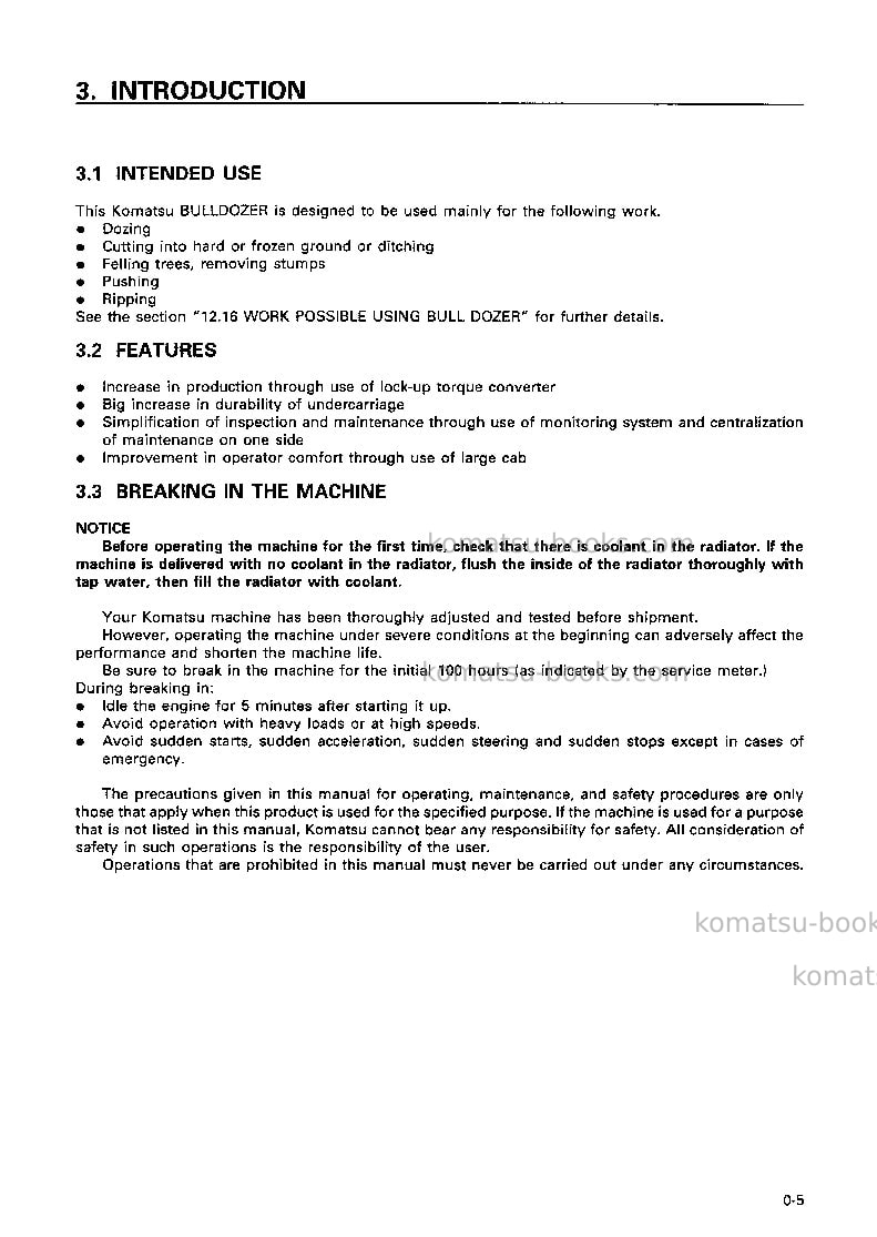 Komatsu d475a-2jpn Operation manual cover Page 6 Komatsu d475a-2jpn Operation manual cover Page 6