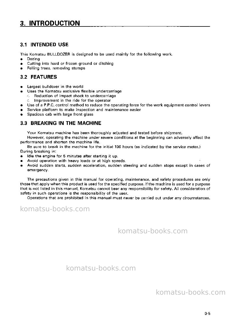 Komatsu d575a-2jpn-super dozer Operation manual cover Page 6 Komatsu d575a-2jpn-super dozer Operation manual cover Page 6