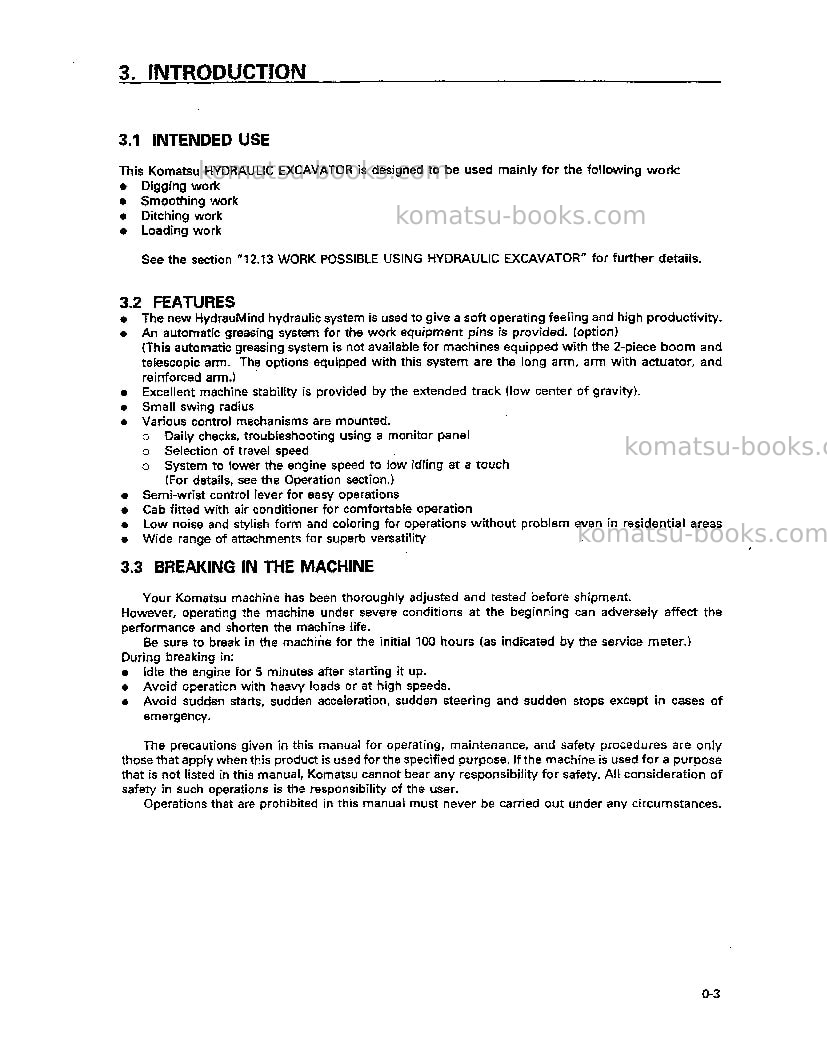 Komatsu pc60-7jpn Operation manual cover Page 6 Komatsu pc60-7jpn Operation manual cover Page 6