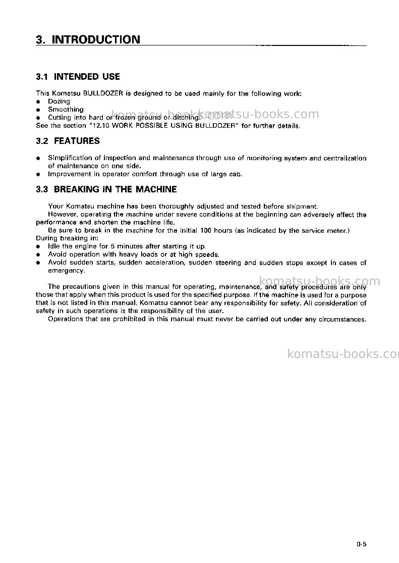 Komatsu sk815-5ita-turbo Operation manual cover Page 6 Komatsu sk815-5ita-turbo Operation manual cover Page 6