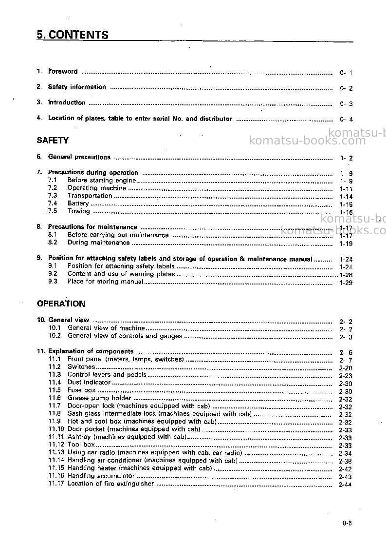 Komatsu d155a-3jpn-for eu Operation manual cover Page 6 Komatsu d155a-3jpn-for eu Operation manual cover Page 6