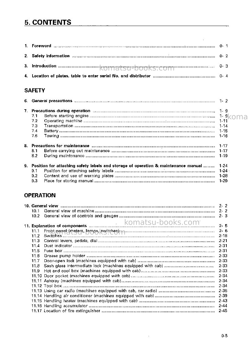 Komatsu d155ax-3jpn-for eu Operation manual cover Page 6 Komatsu d155ax-3jpn-for eu Operation manual cover Page 6