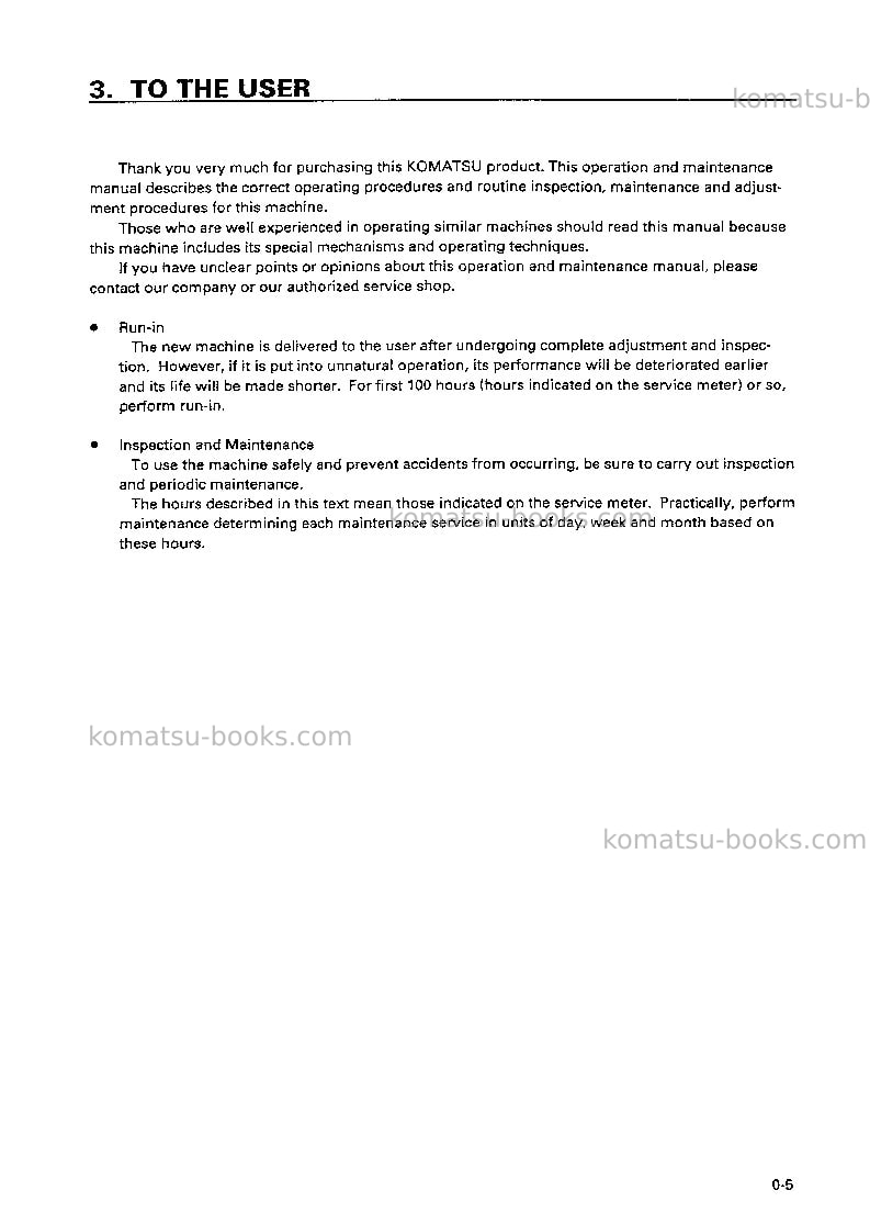 Komatsu br500jg-1jpn Operation manual cover Page 6