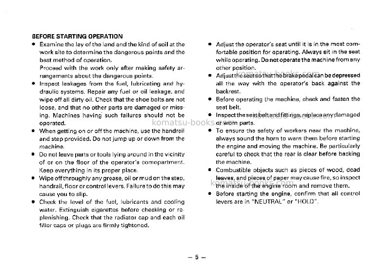 Komatsu d53p-17jpn Operation manual cover Page 6