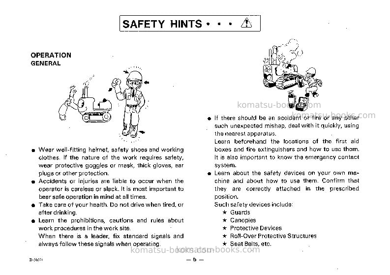 Komatsu d50f-17jpn Operation manual cover Page 6 Komatsu d50f-17jpn Operation manual cover Page 6