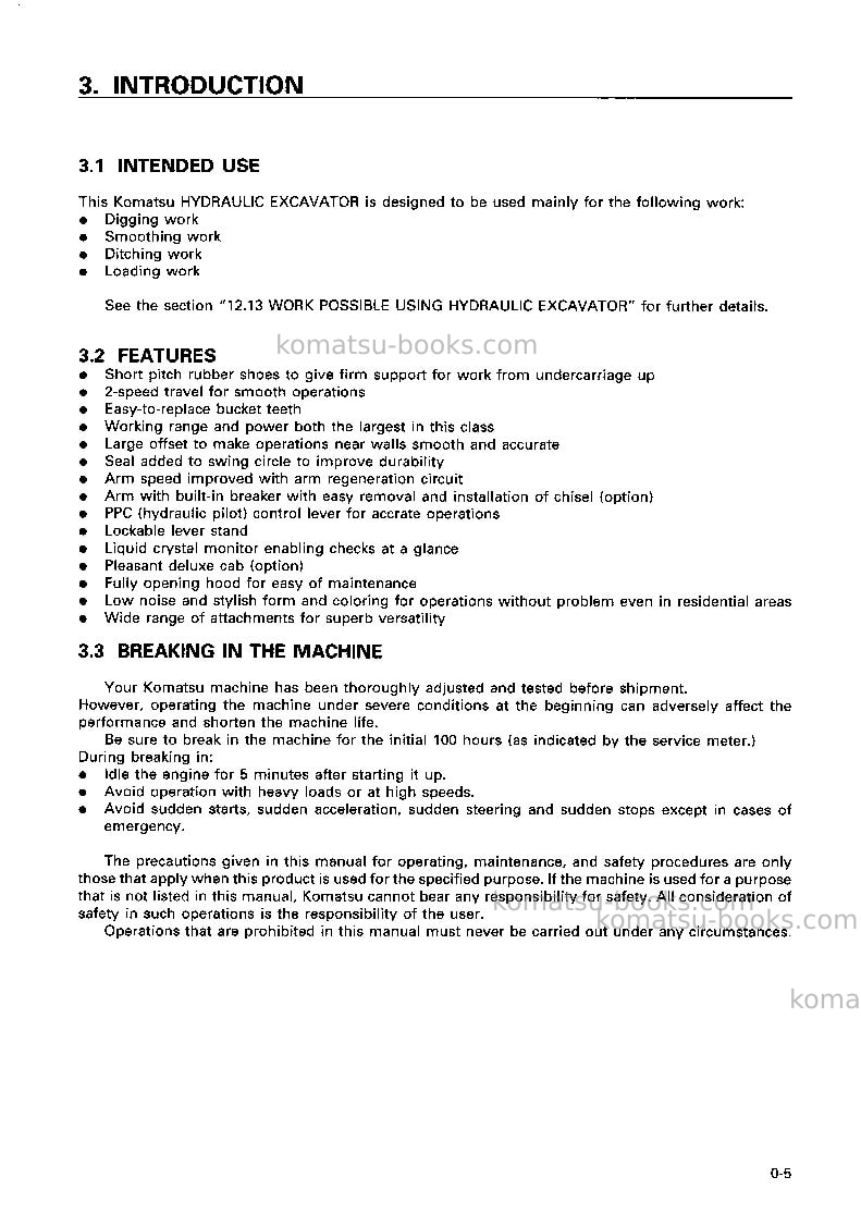 Komatsu pc20r-8jpn Operation manual cover Page 6 Komatsu pc20r-8jpn Operation manual cover Page 6