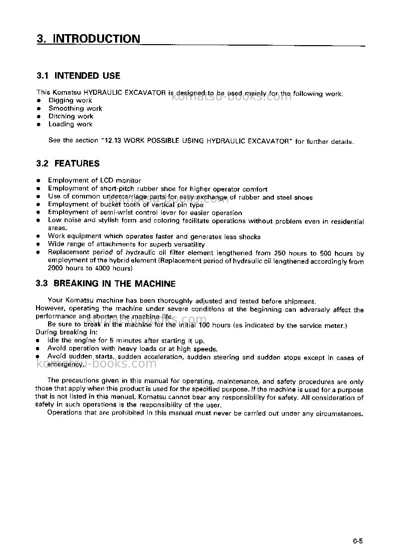 Komatsu pc35r-8jpn Operation manual cover Page 6 Komatsu pc35r-8jpn Operation manual cover Page 6