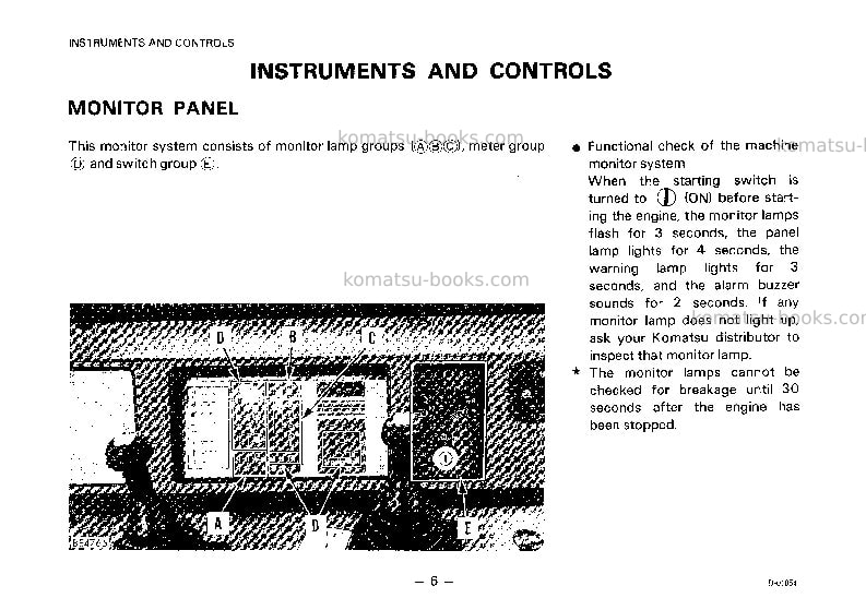 Komatsu d135a-1jpn Operation manual cover Page 6 Komatsu d135a-1jpn Operation manual cover Page 6