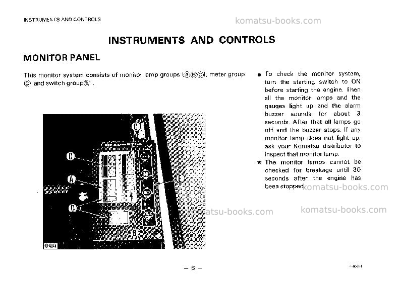 Komatsu pc120-3jpn Operation manual cover Page 6 Komatsu pc120-3jpn Operation manual cover Page 6