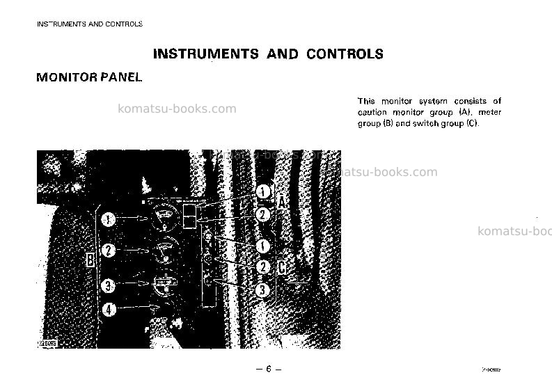 Komatsu pc100-3jpn-c spec Operation manual cover Page 6