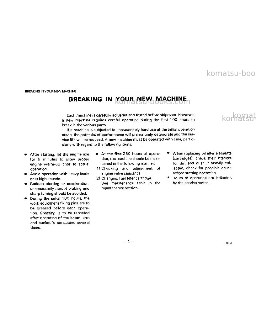 Komatsu pc400-3jpn Operation manual cover Page 6 Komatsu pc400-3jpn Operation manual cover Page 6