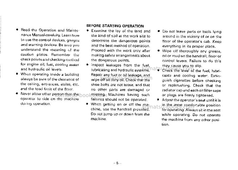 Komatsu pw60-3jpn Operation manual cover Page 6 Komatsu pw60-3jpn Operation manual cover Page 6