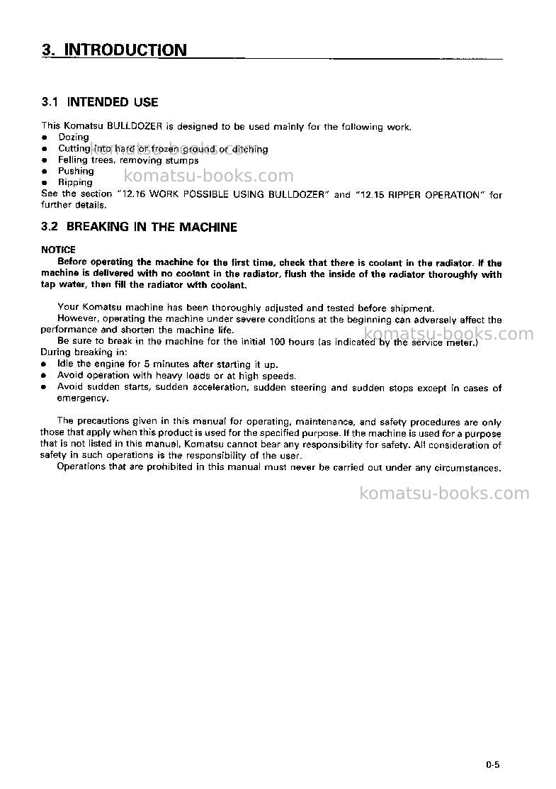 Komatsu d155ax-5jpn Operation manual cover Page 6 Komatsu d155ax-5jpn Operation manual cover Page 6