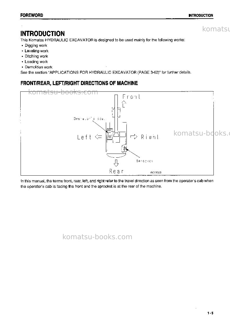 Komatsu pc20mr-1jpn Operation manual cover Page 6 Komatsu pc20mr-1jpn Operation manual cover Page 6
