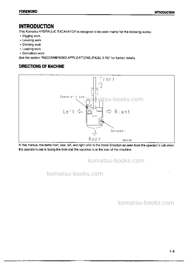 Komatsu pc40mrx-1jpn-for eu Operation manual cover Page 6
