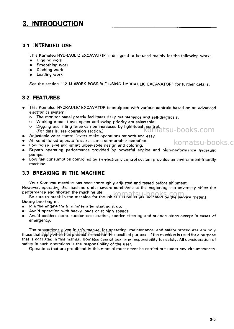 Komatsu pc400-6jpn Operation manual cover Page 6 Komatsu pc400-6jpn Operation manual cover Page 6