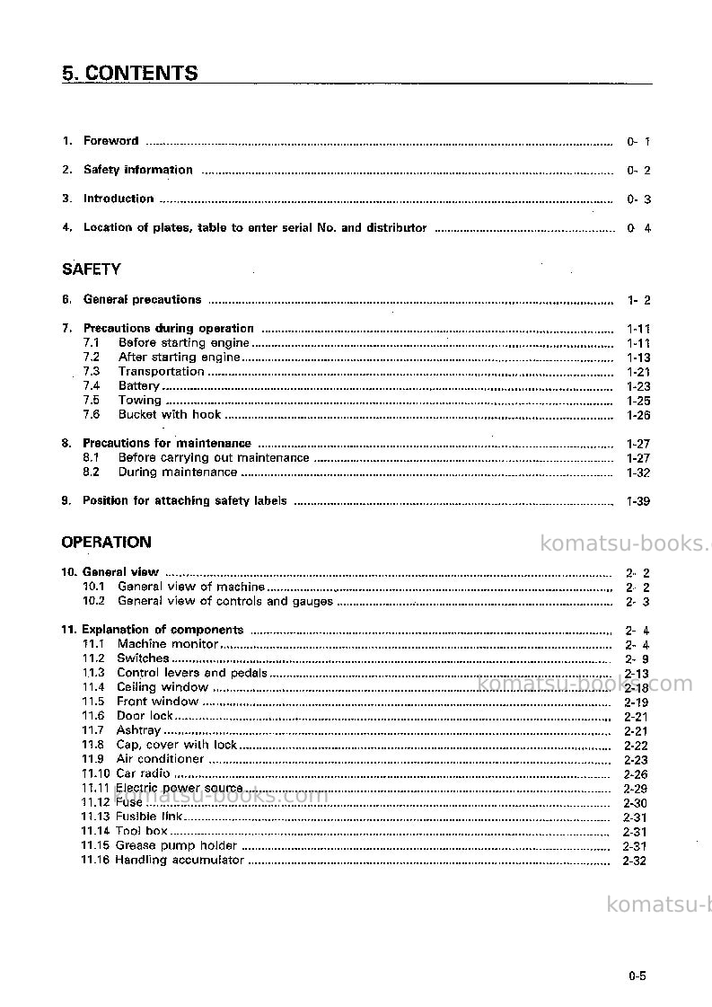 Komatsu pc400-6jpn-excel Operation manual cover Page 6 Komatsu pc400-6jpn-excel Operation manual cover Page 6