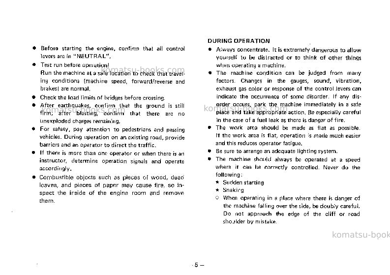 Komatsu jv06hm-2jpn Operation manual cover Page 6 Komatsu jv06hm-2jpn Operation manual cover Page 6