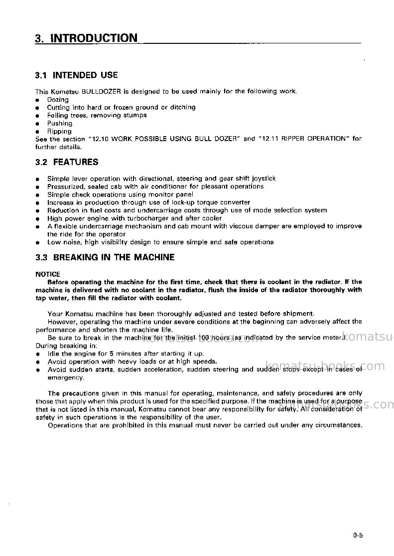 Komatsu d475a-3jpn Operation manual cover Page 6 Komatsu d475a-3jpn Operation manual cover Page 6