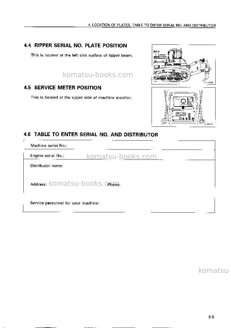 Komatsu d475a-3jpn Operation manual cover Page 6 Komatsu d475a-3jpn Operation manual cover Page 6